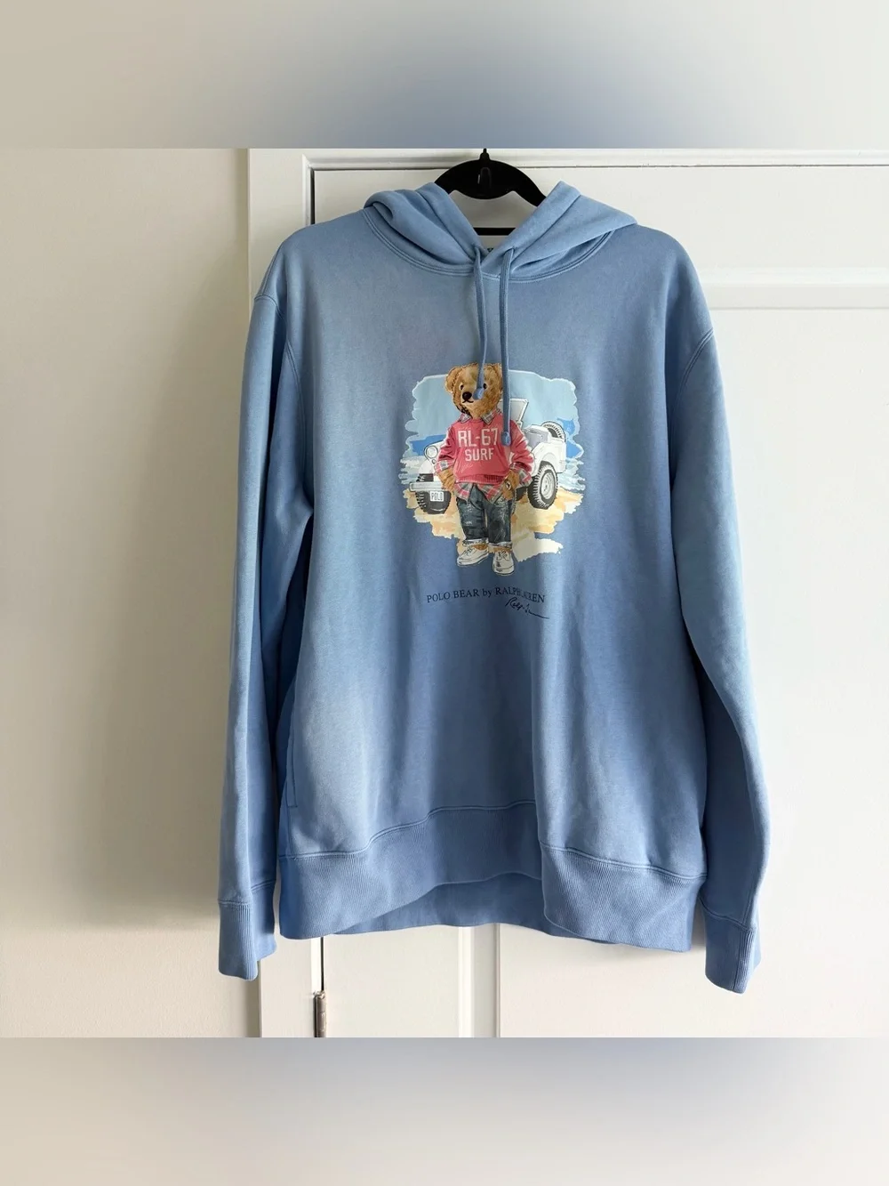Polo Ralph Lauren Light Blue Beach Bear Hoodie NWT